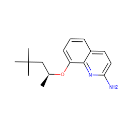C[C@@H](CC(C)(C)C)Oc1cccc2ccc(N)nc12 ZINC000028386192