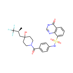 C[C@@H](CC1(O)CCN(C(=O)c2ccc(NS(=O)(=O)c3cccc4c(=O)[nH]cnc34)cc2)CC1)C(F)(F)F ZINC000217735763