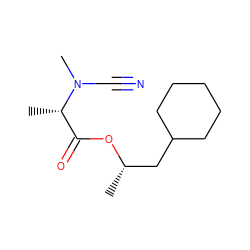 C[C@@H](CC1CCCCC1)OC(=O)[C@H](C)N(C)C#N ZINC000028472037