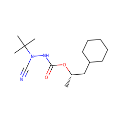 C[C@@H](CC1CCCCC1)OC(=O)NN(C#N)C(C)(C)C ZINC000028474465