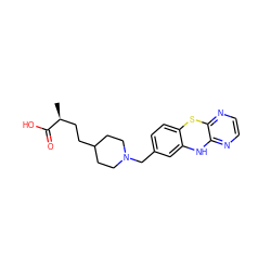 C[C@@H](CCC1CCN(Cc2ccc3c(c2)Nc2nccnc2S3)CC1)C(=O)O ZINC000038359016