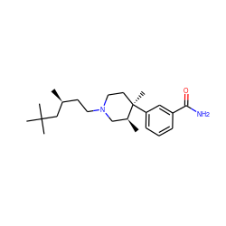 C[C@@H](CCN1CC[C@@](C)(c2cccc(C(N)=O)c2)[C@@H](C)C1)CC(C)(C)C ZINC000013587979