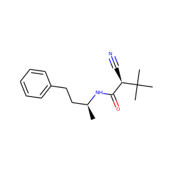 C[C@@H](CCc1ccccc1)NC(=O)[C@@H](C#N)C(C)(C)C ZINC000029345545