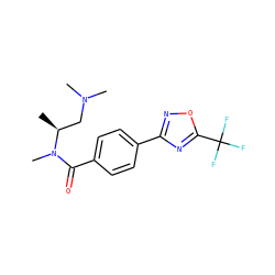 C[C@@H](CN(C)C)N(C)C(=O)c1ccc(-c2noc(C(F)(F)F)n2)cc1 ZINC000142988795