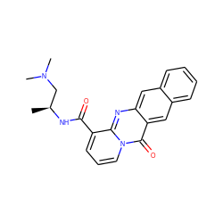 C[C@@H](CN(C)C)NC(=O)c1cccn2c(=O)c3cc4ccccc4cc3nc12 ZINC000169349317