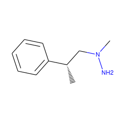 C[C@@H](CN(C)N)c1ccccc1 ZINC000044125480