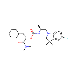 C[C@@H](CN1CC(C)(C)c2cc(F)ccc21)NC(=O)O[C@@H](CC1CCCCC1)C(=O)N(C)C ZINC000014971874