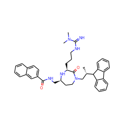 C[C@@H](CN1CC[C@@H](CNC(=O)c2ccc3ccccc3c2)N[C@@H](CCCNC(=N)N(C)C)C1=O)C1c2ccccc2-c2ccccc21 ZINC001772627057