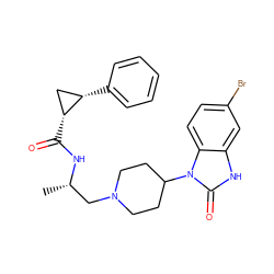 C[C@@H](CN1CCC(n2c(=O)[nH]c3cc(Br)ccc32)CC1)NC(=O)[C@@H]1C[C@@H]1c1ccccc1 ZINC000051212498