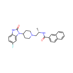 C[C@@H](CN1CCC(n2c(=O)[nH]c3ccc(F)cc32)CC1)NC(=O)c1ccc2ccccc2c1 ZINC000040953488