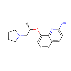 C[C@@H](CN1CCCC1)Oc1cccc2ccc(N)nc12 ZINC000028390400