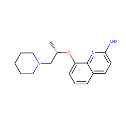 C[C@@H](CN1CCCCC1)Oc1cccc2ccc(N)nc12 ZINC000028385360