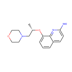 C[C@@H](CN1CCOCC1)Oc1cccc2ccc(N)nc12 ZINC000028370321