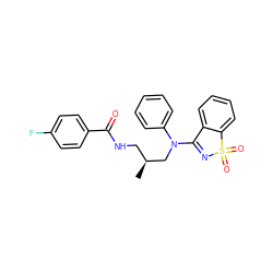 C[C@@H](CNC(=O)c1ccc(F)cc1)CN(C1=NS(=O)(=O)c2ccccc21)c1ccccc1 ZINC000064549643