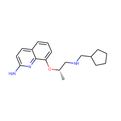 C[C@@H](CNCC1CCCC1)Oc1cccc2ccc(N)nc12 ZINC000028362060