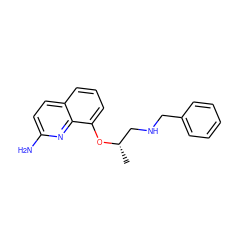C[C@@H](CNCc1ccccc1)Oc1cccc2ccc(N)nc12 ZINC000028382372