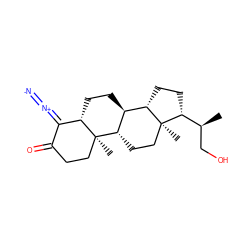 C[C@@H](CO)[C@H]1CC[C@H]2[C@@H]3CC[C@H]4C(=[N+]=[N-])C(=O)CC[C@]4(C)[C@H]3CC[C@@]21C ZINC000013540167