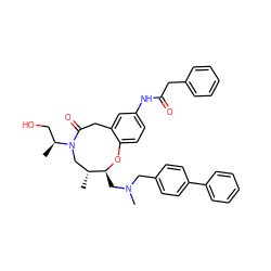 C[C@@H](CO)N1C[C@@H](C)[C@H](CN(C)Cc2ccc(-c3ccccc3)cc2)Oc2ccc(NC(=O)Cc3ccccc3)cc2CC1=O ZINC000095603029