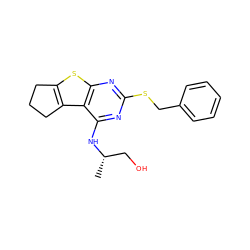 C[C@@H](CO)Nc1nc(SCc2ccccc2)nc2sc3c(c12)CCC3 ZINC000005046941