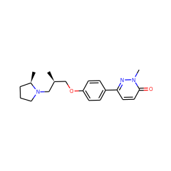 C[C@@H](COc1ccc(-c2ccc(=O)n(C)n2)cc1)CN1CCC[C@H]1C ZINC000072114626