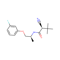 C[C@@H](COc1cccc(F)c1)NC(=O)[C@@H](C#N)C(C)(C)C ZINC000029344634