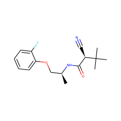 C[C@@H](COc1ccccc1F)NC(=O)[C@@H](C#N)C(C)(C)C ZINC000029344617