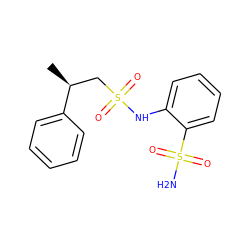 C[C@@H](CS(=O)(=O)Nc1ccccc1S(N)(=O)=O)c1ccccc1 ZINC000143567273