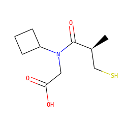 C[C@@H](CS)C(=O)N(CC(=O)O)C1CCC1 ZINC000027730677