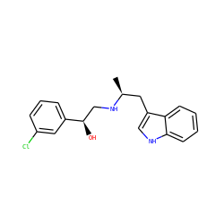 C[C@@H](Cc1c[nH]c2ccccc12)NC[C@@H](O)c1cccc(Cl)c1 ZINC000011422392