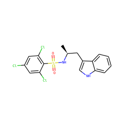 C[C@@H](Cc1c[nH]c2ccccc12)NS(=O)(=O)c1c(Cl)cc(Cl)cc1Cl ZINC000028820617