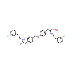 C[C@@H](Cc1ccc(COc2ccc(C[C@@H](CO)NCCc3cccc(Cl)c3)cc2)cc1)NCCc1cccc(Cl)c1 ZINC000049605708