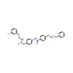 C[C@@H](Cc1ccc(NC(=O)c2ccc(CNCCc3ccccc3)cc2)cc1)NCCc1cccc(Cl)c1 ZINC000045337537