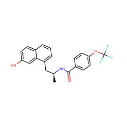 C[C@@H](Cc1cccc2ccc(O)cc12)NC(=O)c1ccc(OC(F)(F)F)cc1 ZINC000029040751