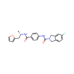 C[C@@H](Cc1ccco1)NC(=O)c1ccc(NC(=O)N2Cc3ccc(F)cc3C2)cc1 ZINC000166687601