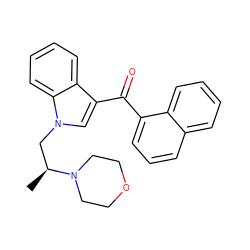 C[C@@H](Cn1cc(C(=O)c2cccc3ccccc23)c2ccccc21)N1CCOCC1 ZINC000013742578