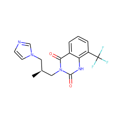 C[C@@H](Cn1ccnc1)Cn1c(=O)[nH]c2c(C(F)(F)F)cccc2c1=O ZINC000026391437