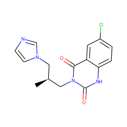 C[C@@H](Cn1ccnc1)Cn1c(=O)[nH]c2ccc(Cl)cc2c1=O ZINC000026376833