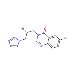 C[C@@H](Cn1ccnc1)Cn1nnc2ccc(Br)cc2c1=O ZINC000026391238