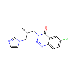 C[C@@H](Cn1ccnc1)Cn1nnc2ccc(Cl)cc2c1=O ZINC000026381597