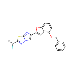 C[C@@H](F)c1nn2cc(-c3cc4c(OCc5ccccc5)cccc4o3)nc2s1 ZINC000653762257