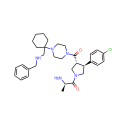 C[C@@H](N)C(=O)N1C[C@H](c2ccc(Cl)cc2)[C@@H](C(=O)N2CCN(C3(CNCc4ccccc4)CCCCC3)CC2)C1 ZINC000028953931