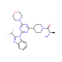 C[C@@H](N)C(=O)N1CCC(c2nc(N3CCOCC3)nc(-n3c(C(F)F)nc4ccccc43)n2)CC1 ZINC001772621706