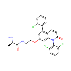 C[C@@H](N)C(=O)NCCOc1cc(-c2ccccc2Cl)c2ccc(=O)n(-c3c(Cl)cccc3Cl)c2c1 ZINC000029125347