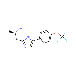 C[C@@H](N)Cc1ncc(-c2ccc(OC(F)(F)F)cc2)[nH]1 ZINC000037608878