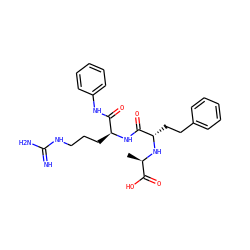 C[C@@H](N[C@@H](CCc1ccccc1)C(=O)N[C@@H](CCCNC(=N)N)C(=O)Nc1ccccc1)C(=O)O ZINC000012502561