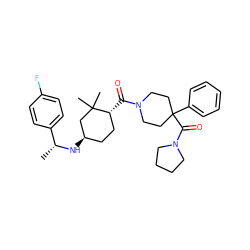 C[C@@H](N[C@@H]1CC[C@@H](C(=O)N2CCC(C(=O)N3CCCC3)(c3ccccc3)CC2)C(C)(C)C1)c1ccc(F)cc1 ZINC000070631590