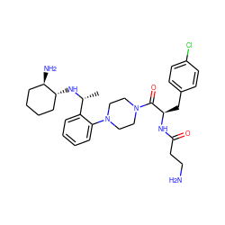 C[C@@H](N[C@@H]1CCCC[C@H]1N)c1ccccc1N1CCN(C(=O)[C@@H](Cc2ccc(Cl)cc2)NC(=O)CCN)CC1 ZINC000028393270