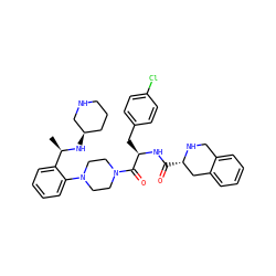 C[C@@H](N[C@@H]1CCCNC1)c1ccccc1N1CCN(C(=O)[C@@H](Cc2ccc(Cl)cc2)NC(=O)[C@H]2Cc3ccccc3CN2)CC1 ZINC000028346652