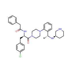 C[C@@H](N[C@@H]1CCCNC1)c1ccccc1N1CCN(C(=O)[C@@H](Cc2ccc(Cl)cc2)NC(=O)Cc2ccccc2)CC1 ZINC000028350588