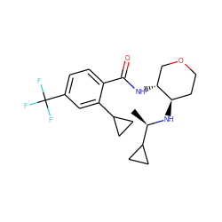 C[C@@H](N[C@@H]1CCOC[C@H]1NC(=O)c1ccc(C(F)(F)F)cc1C1CC1)C1CC1 ZINC000147399755